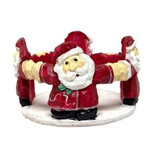 Magic Creations-1998 Circle of Santa’s 3” Pillar Holiday Candle Ring GUC